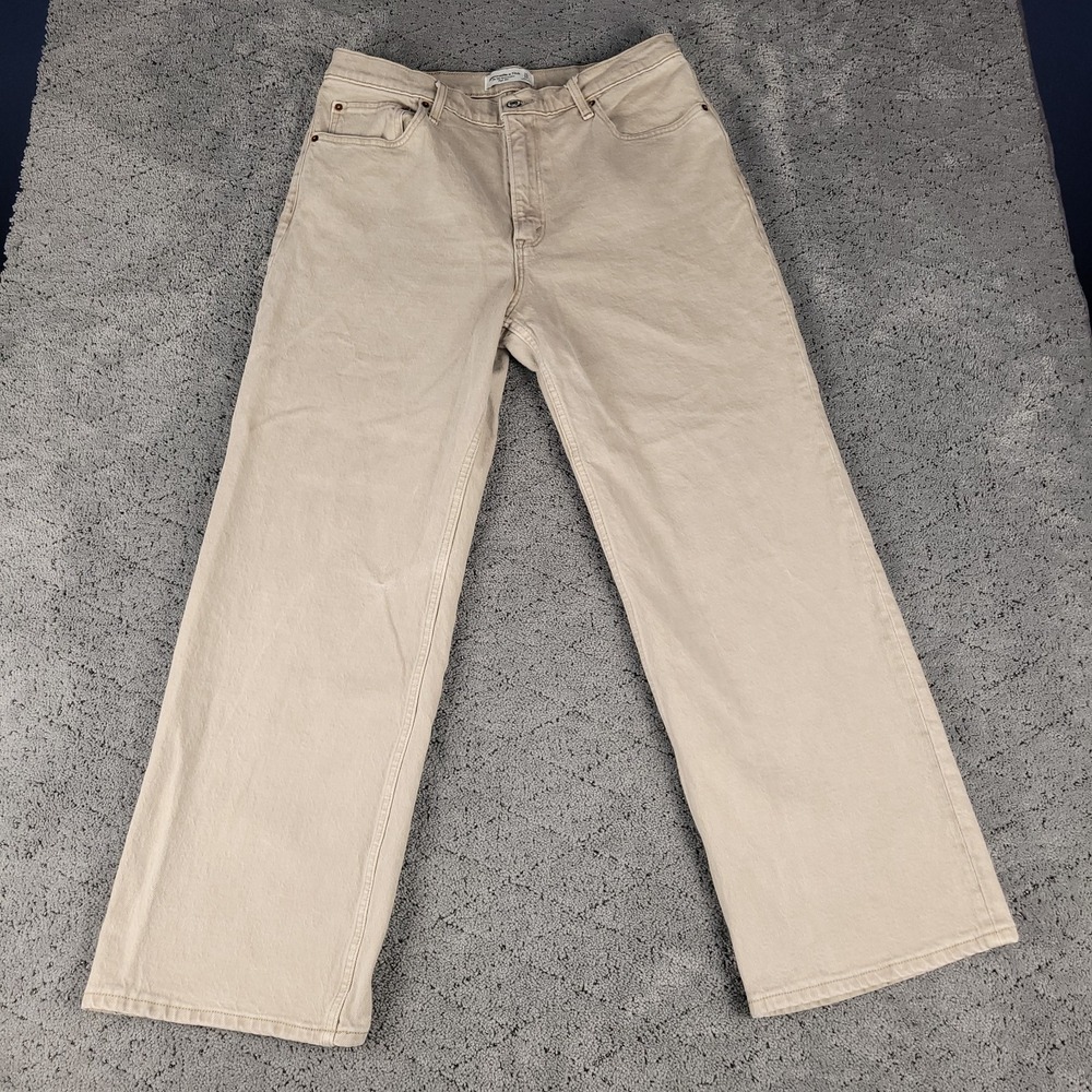 Abercrombie & Fitch Jeans Womens 31 Beige 90s Relaxed Jean High Rise Wide Leg